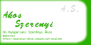 akos szerenyi business card
